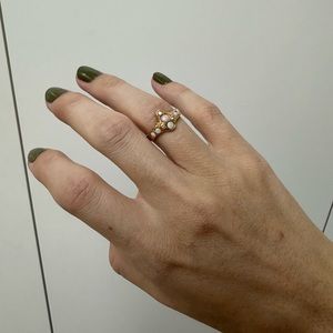 Plated gold and opal ring